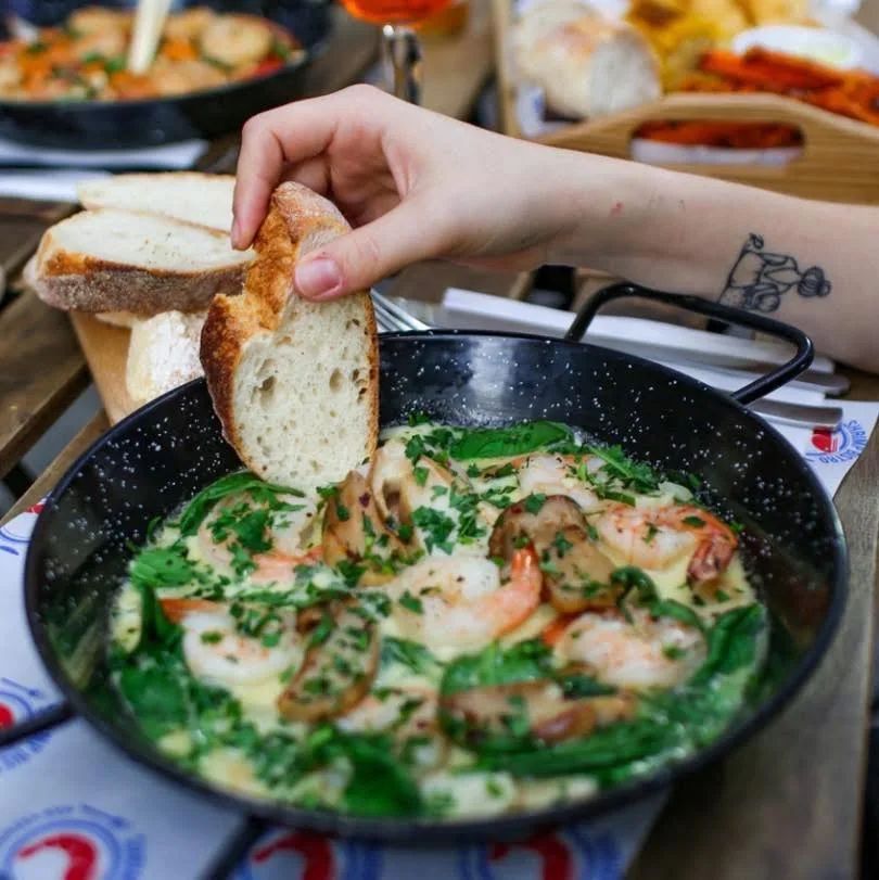 Krewetki z borowikami — Shrimp Bistro Bydgoszcz